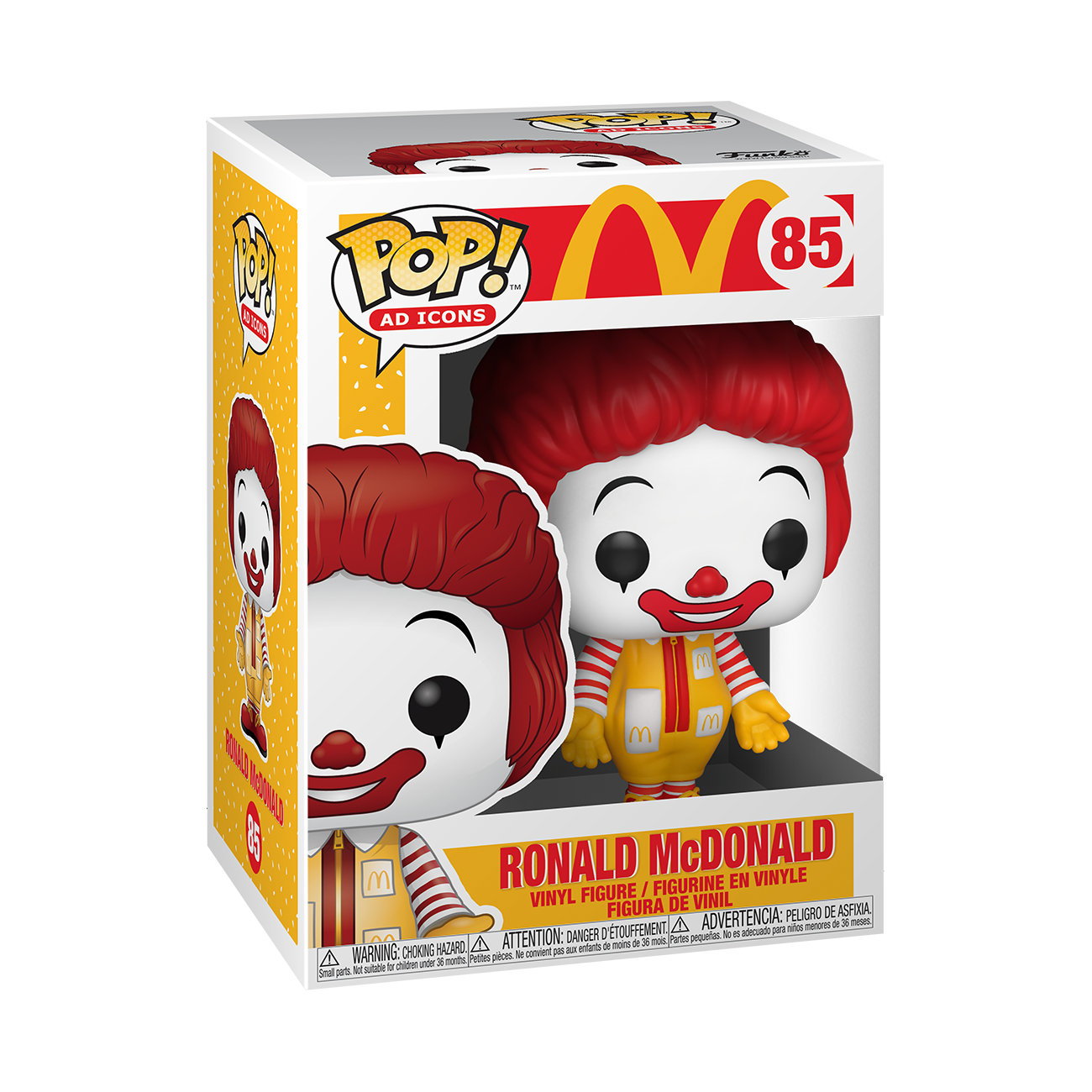cute cartoon Ronald McDonald action figure with signature red hair and yellow and red outfit