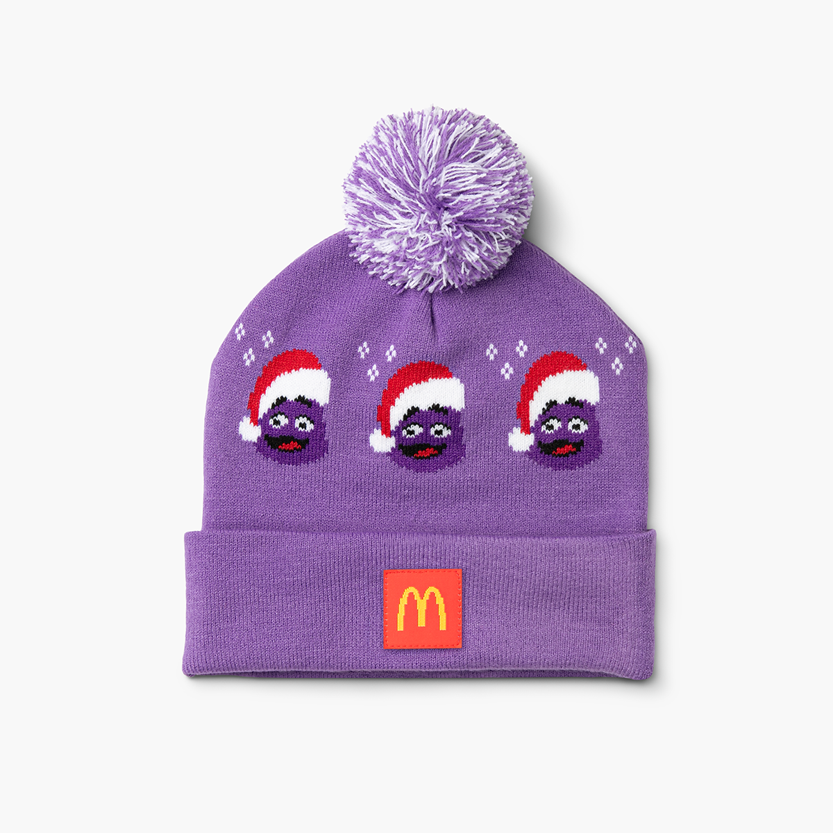 View Holiday Collection, Image of Purple Grimace Hat with pom