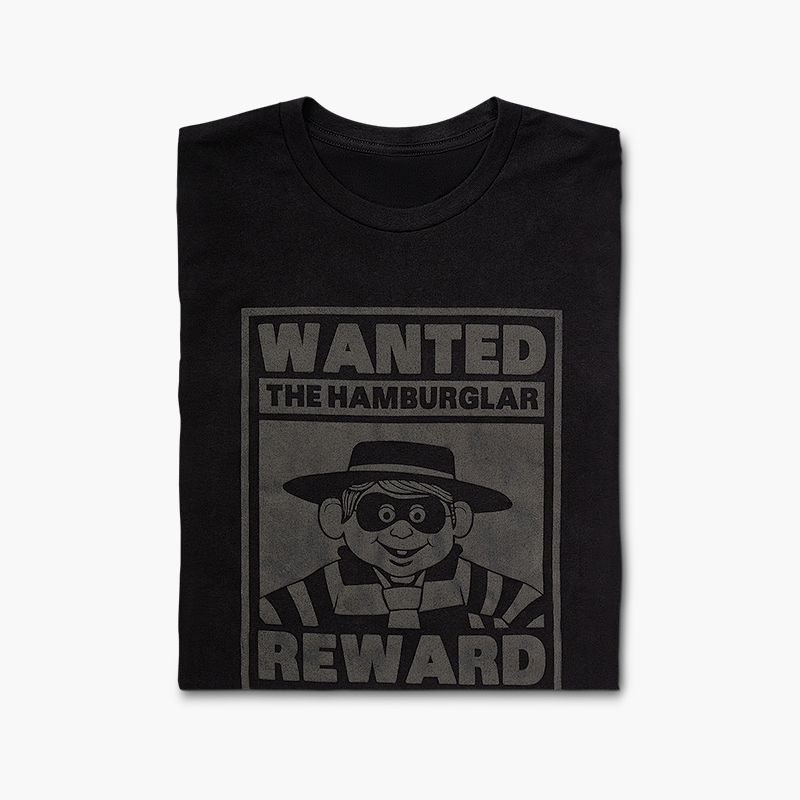 Black Wanted Posted Hamburglar T-shirt