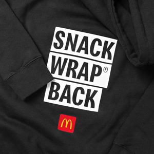 View Close-up of Snack Wrap® Back” printed in black and McDonald’s logo underneath