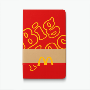 Red Big Mac Journal with Brown Band and McDonald's golden arch