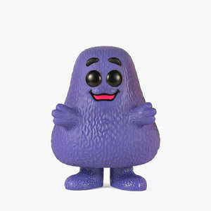 cute cartoon purple Grimace action figure with a happy smile and open arm