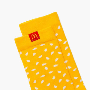 mustard yellow ankle socks with sesame seed pattern